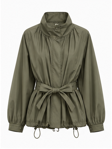 Women's Belted Lightweight Jacket for Spring and Autumn
