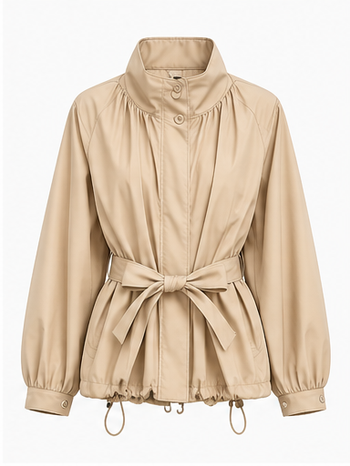 Women's Belted Lightweight Jacket for Spring and Autumn