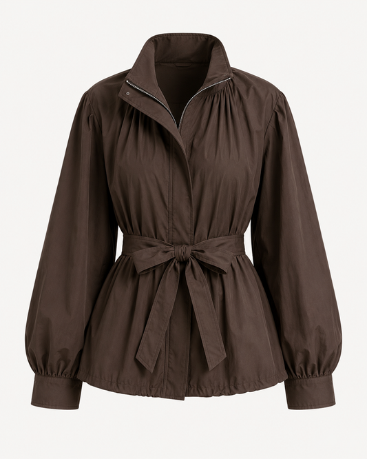 Women's Belted Lightweight Jacket for Spring and Autumn