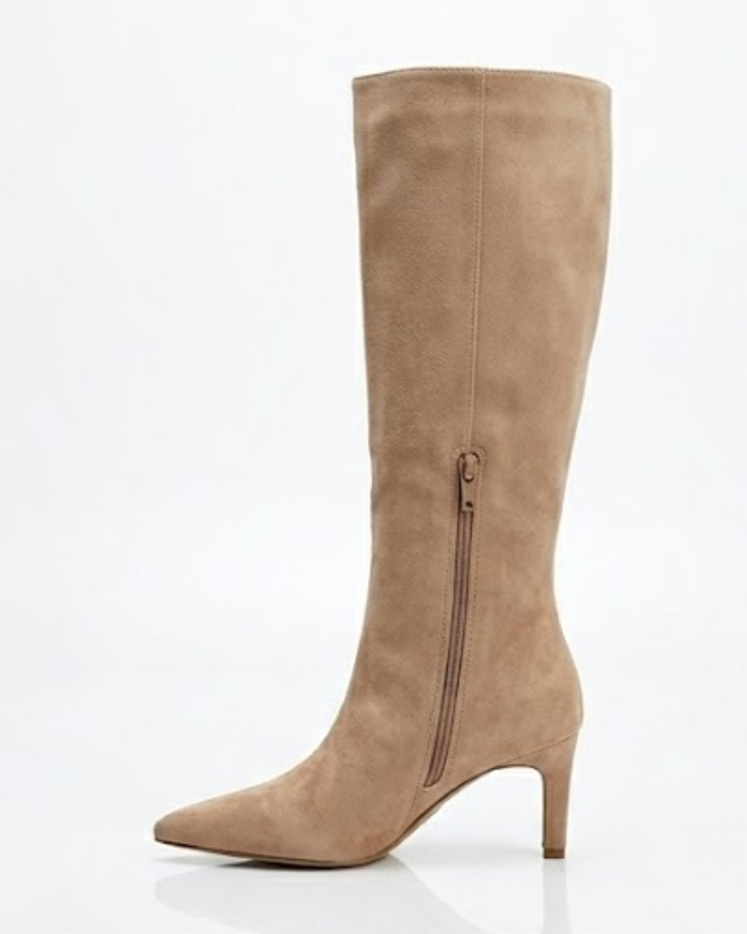 Floor | Women's Pointed Toe Heeled Boots in Khaki