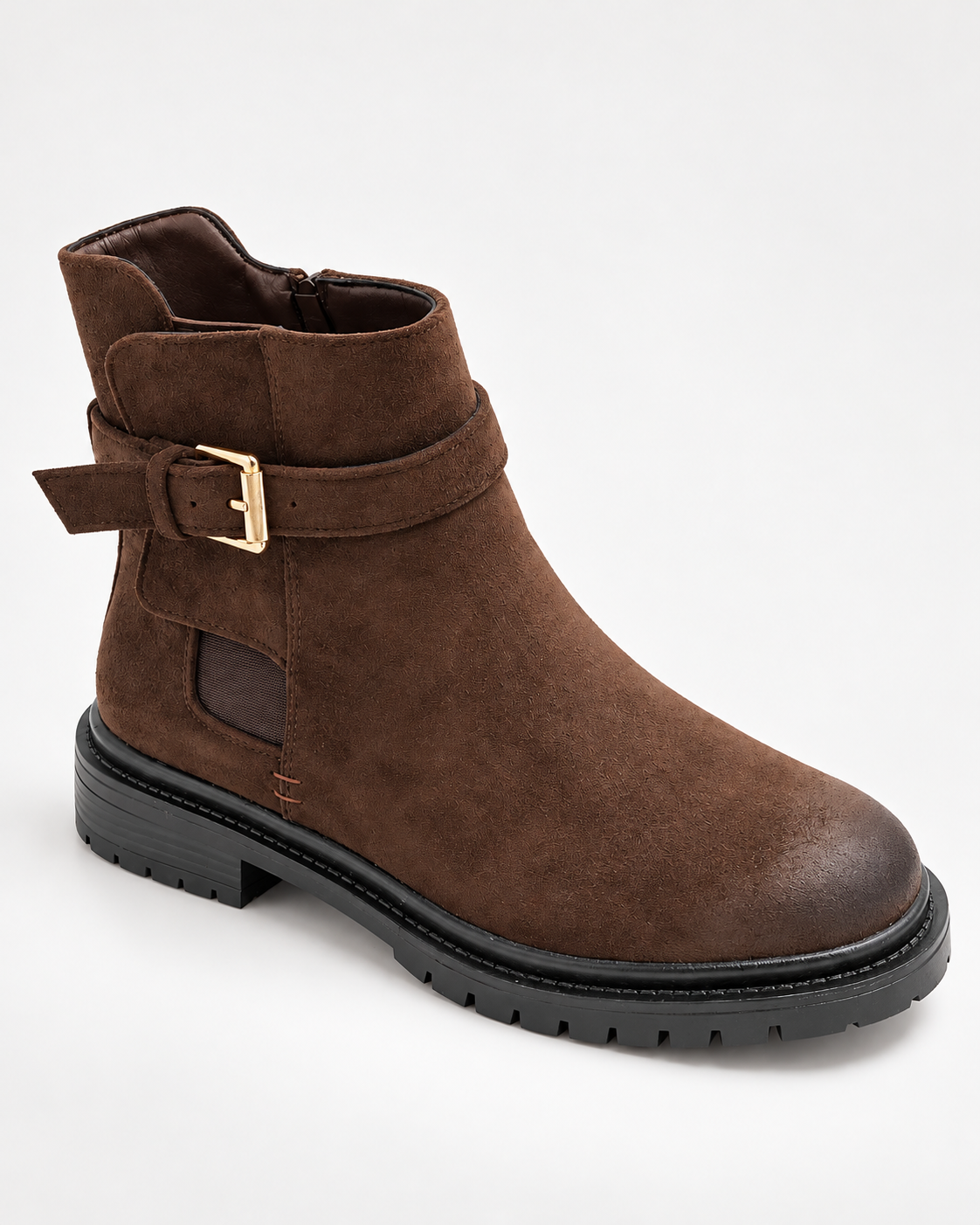 Dian | Women’s Chunky Buckle Ankle Boots with Side Zip