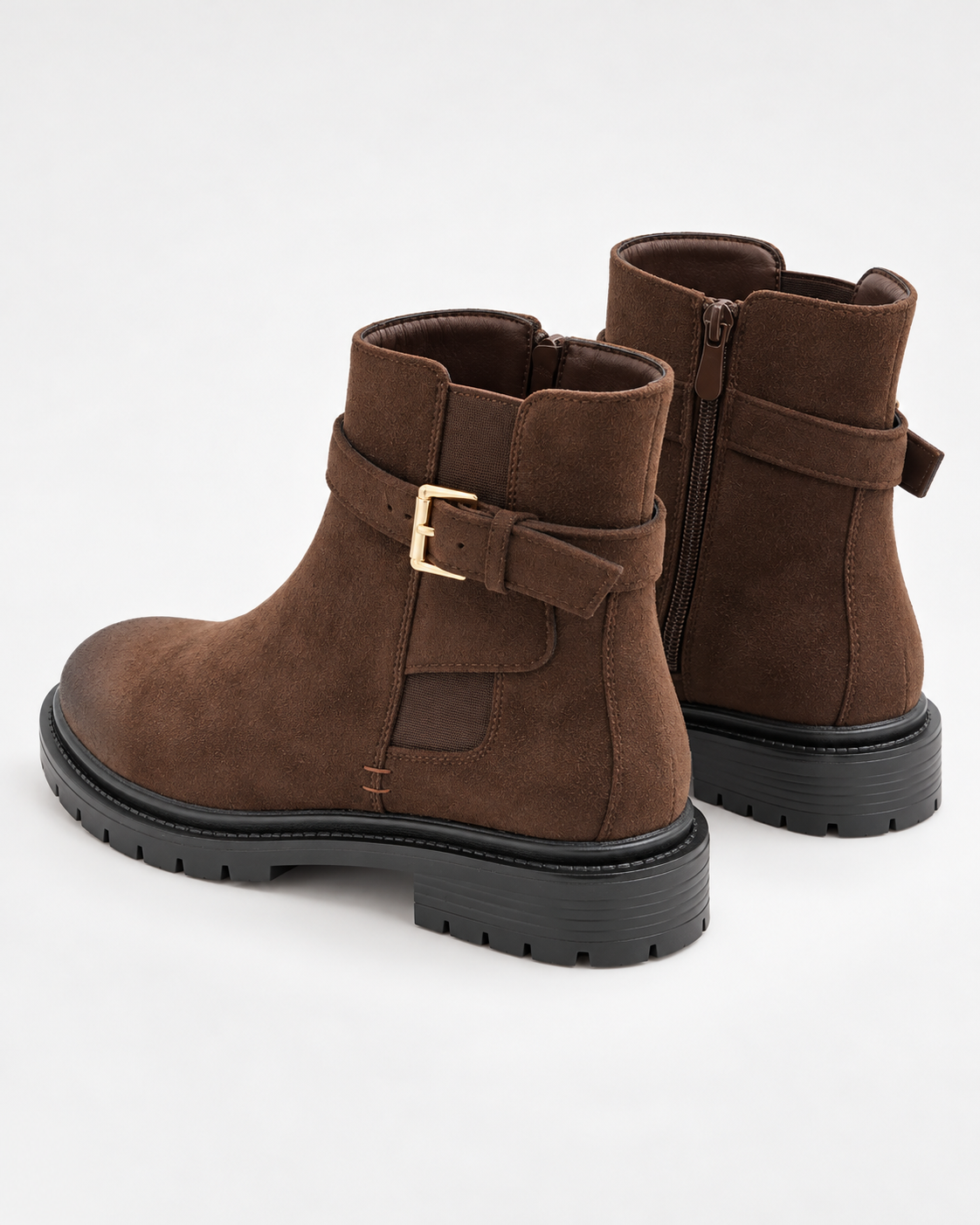Dian | Women’s Chunky Buckle Ankle Boots with Side Zip