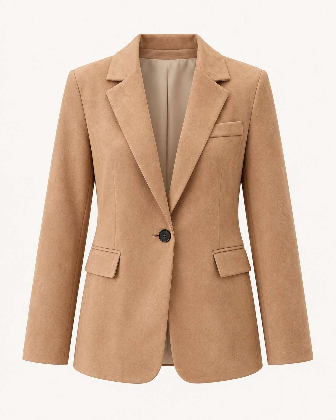 Women's Fitted Faux Suede Blazer