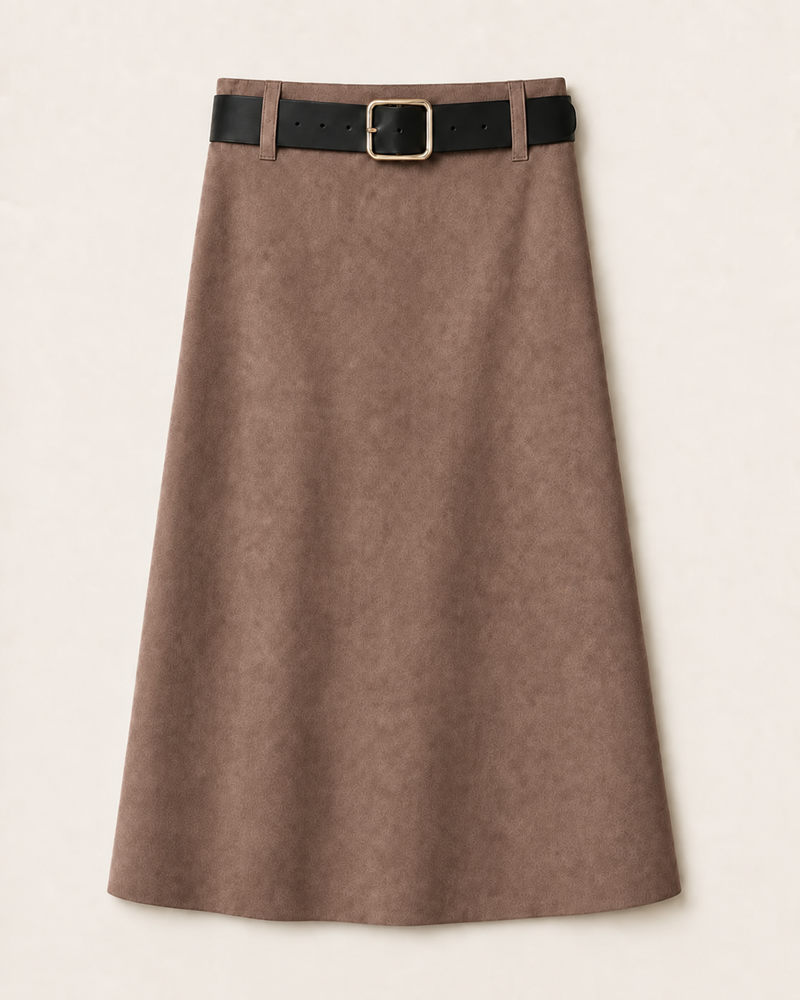 Women's Faux Suede Maxi Skirt with Belt