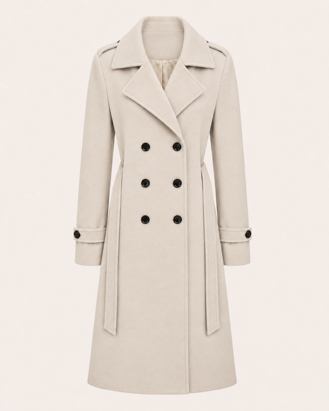 Noa | Women's Long Double-Breasted Belted Coat