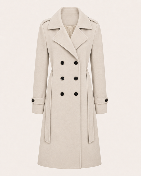 Noa | Women's Long Double-Breasted Belted Coat