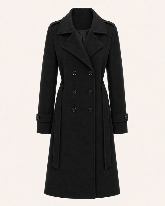 Noa | Women's Long Double-Breasted Belted Coat