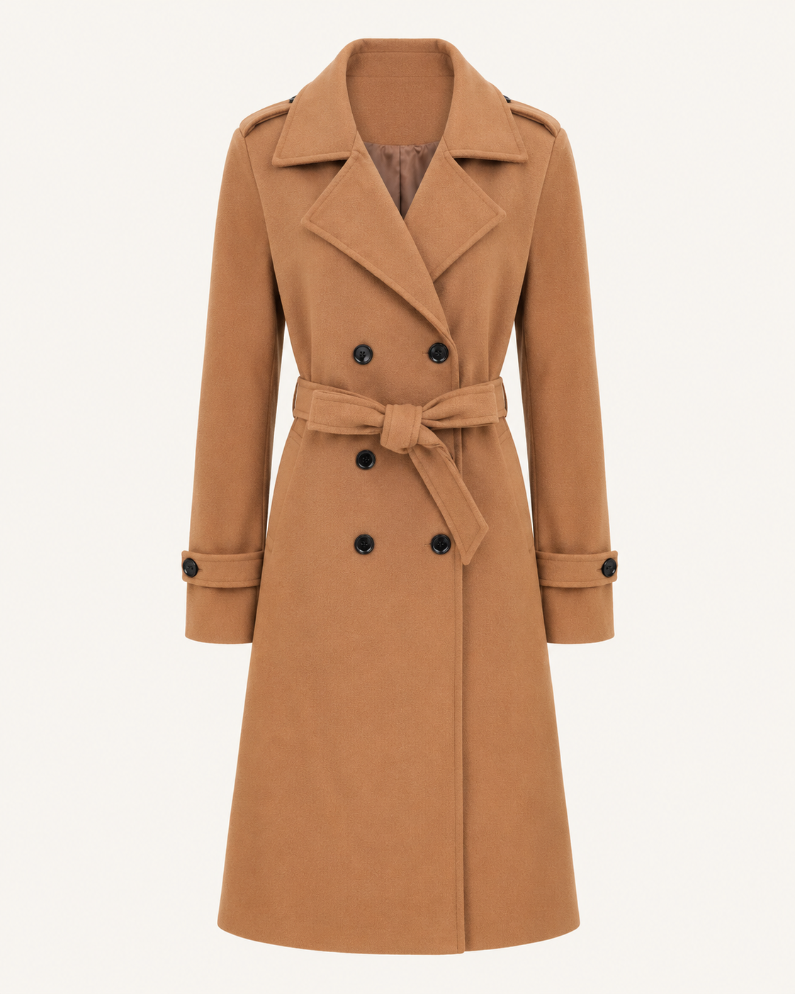 Noa | Women's Long Double-Breasted Belted Coat
