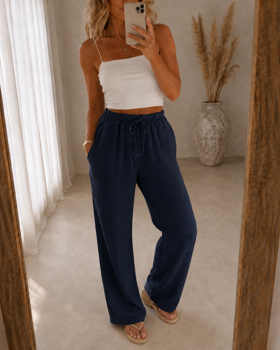 Relax | Women's Loose Fit High-Waisted Cotton Trousers