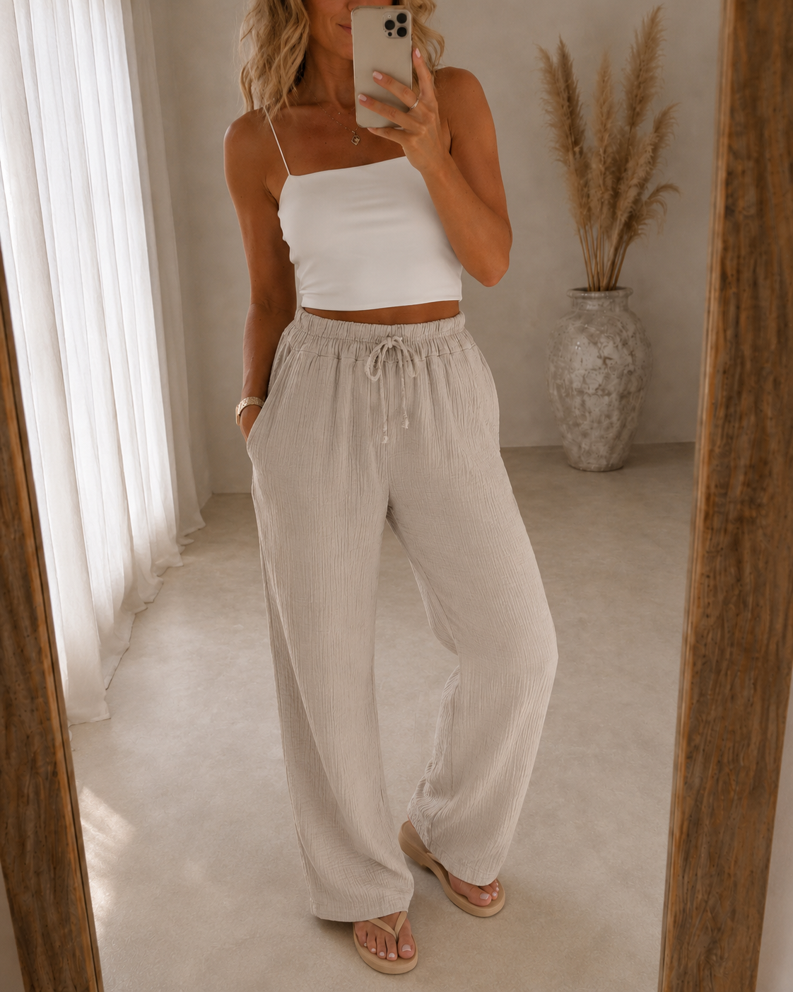 Relax | Women's Loose Fit High-Waisted Cotton Trousers
