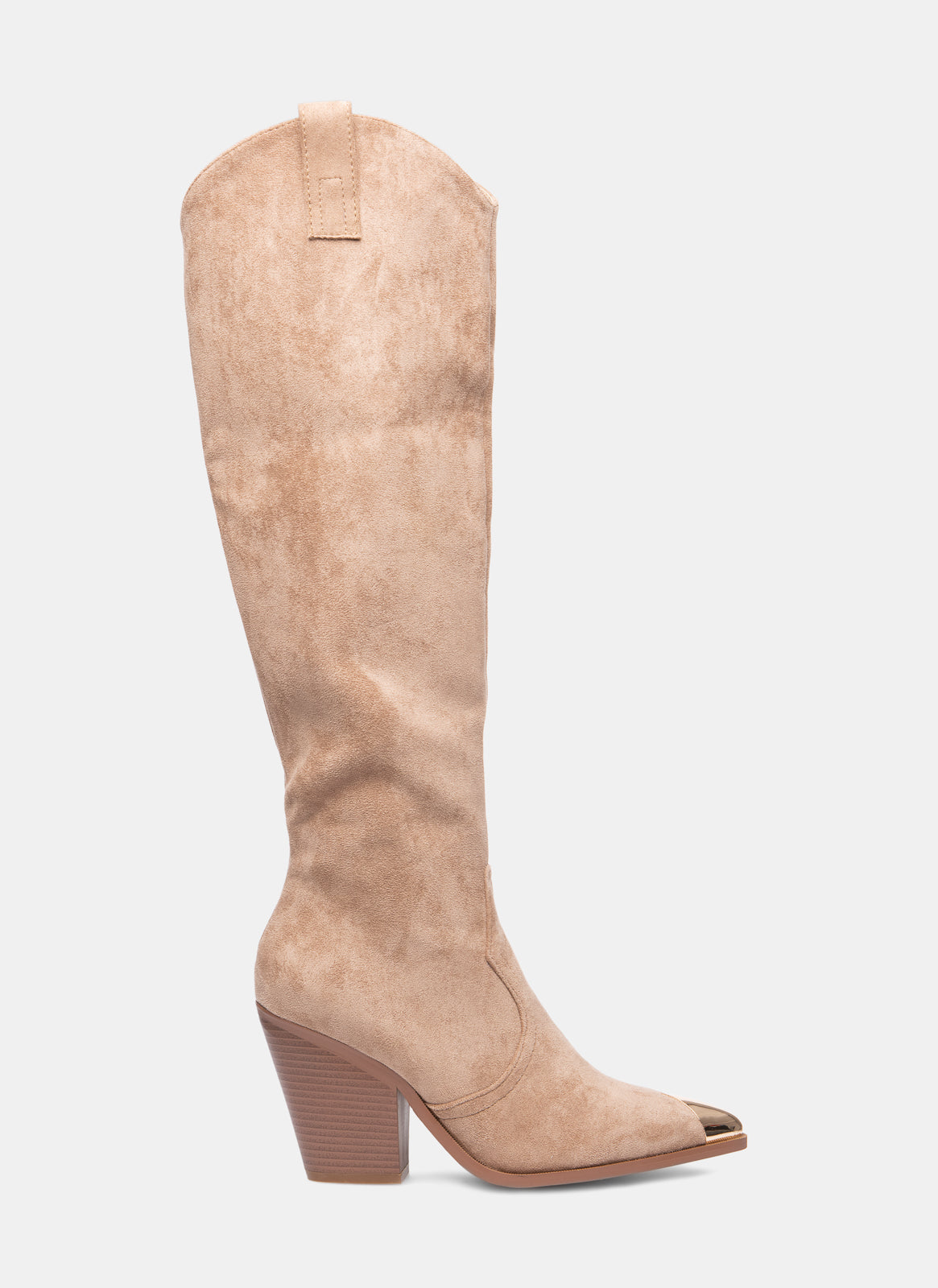 Roxy | Women's Knee-High Faux Suede Cowboy Boots in Khaki