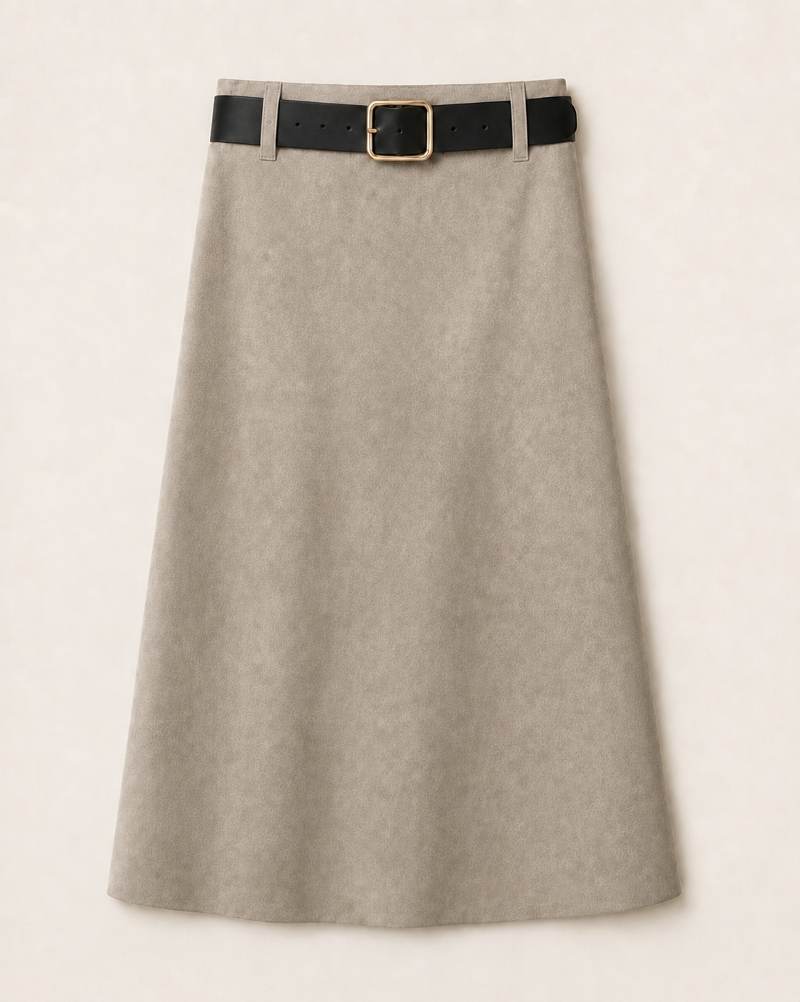 Women's Faux Suede Maxi Skirt with Belt