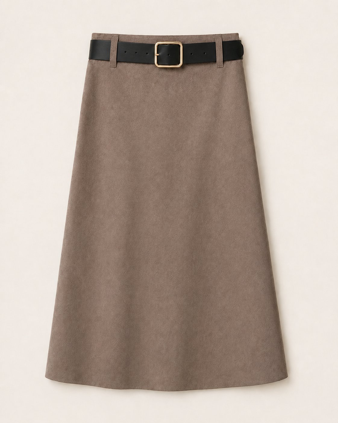Women's Faux Suede Maxi Skirt with Belt, enlarged view