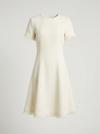 Ivory Fringe-Trim Textured Midi Dress