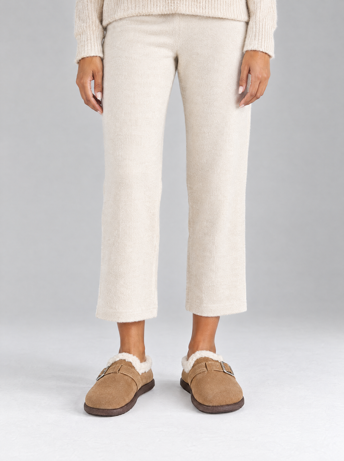 Marta | Women's Fleece-Lined Faux Suede Clog Slippers with Buckle