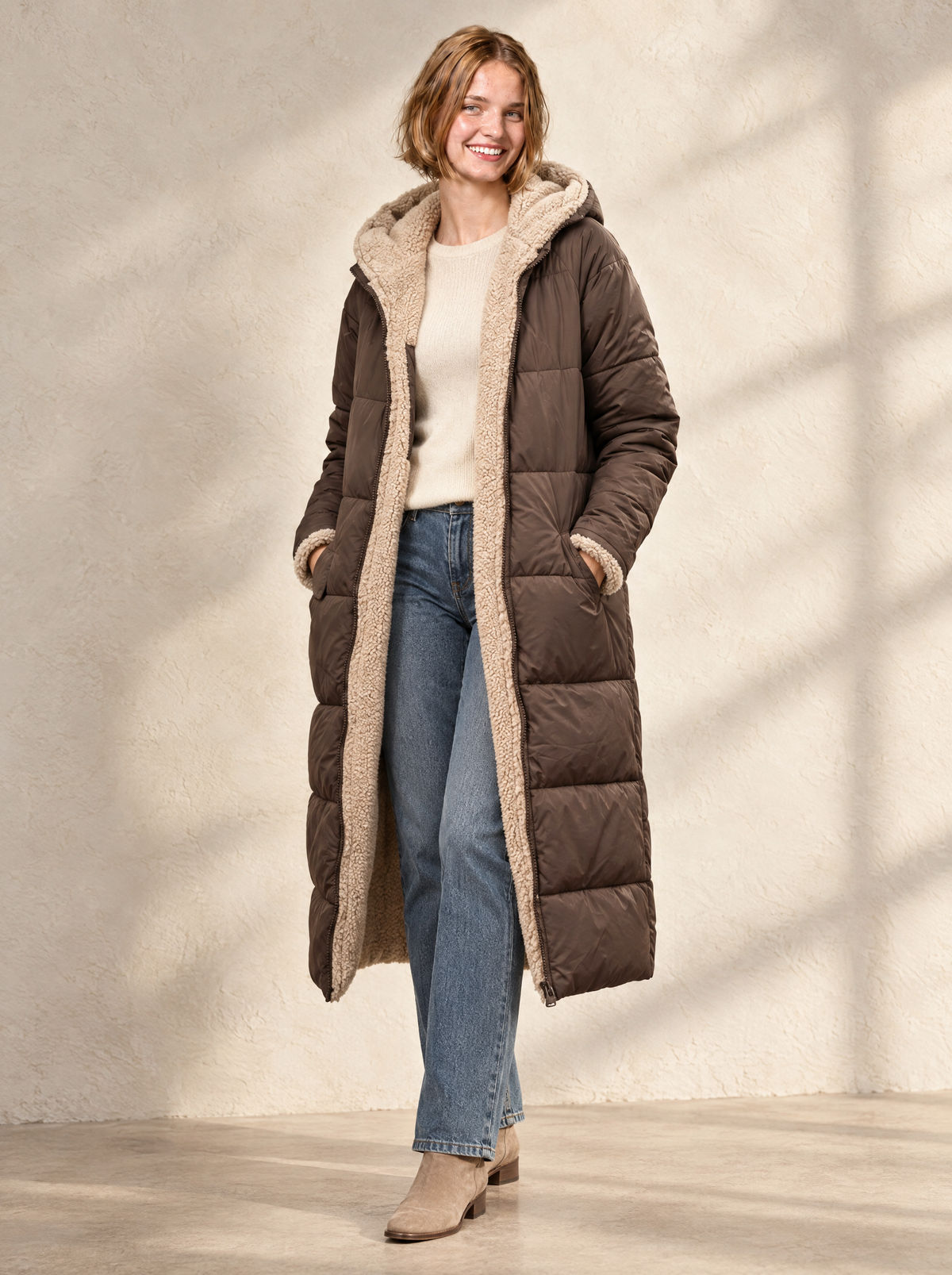Viola | Women's Sherpa-Lined Padded Long Winter Coat