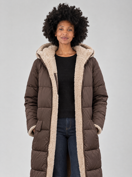 Viola | Women's Sherpa-Lined Padded Long Winter Coat