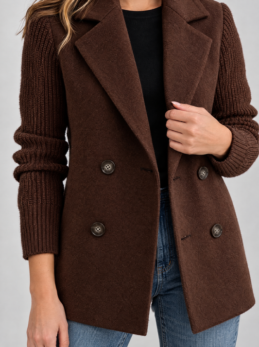 Bruna | Women's Blazer with Knitted Sleeves
