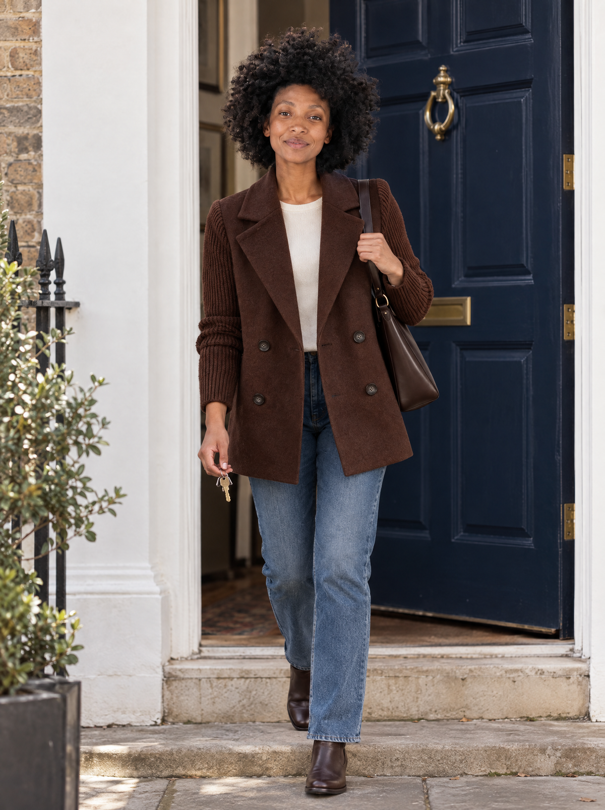 Bruna | Women's Blazer with Knitted Sleeves