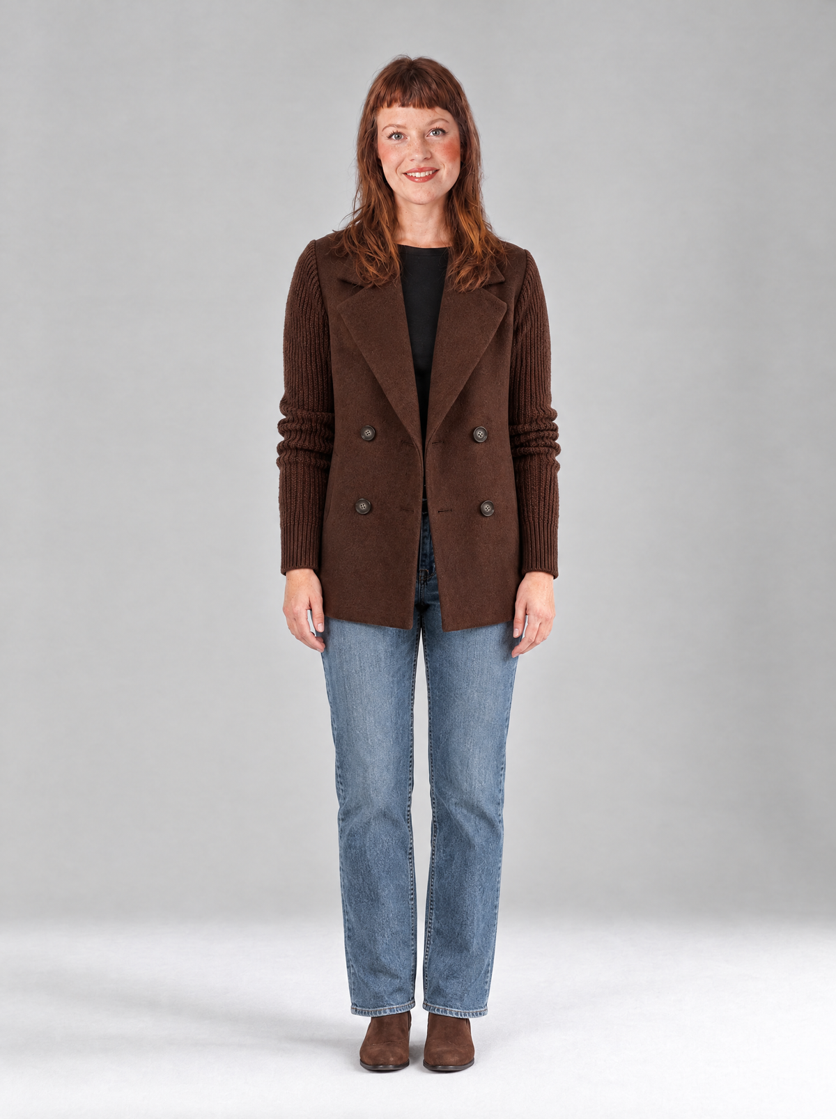 Bruna | Women's Blazer with Knitted Sleeves