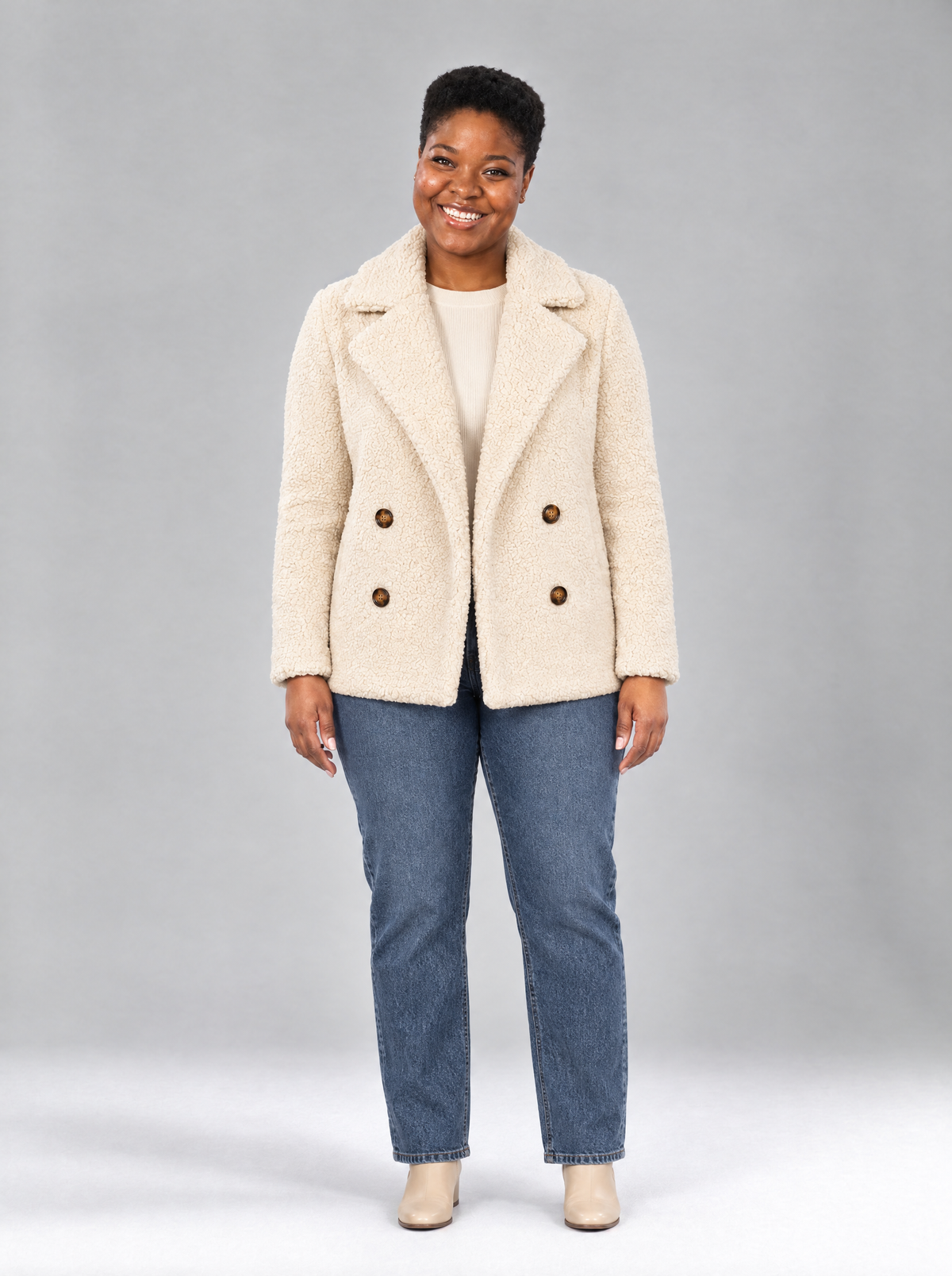Donatella | Women's Warm Teddy Zip Coat