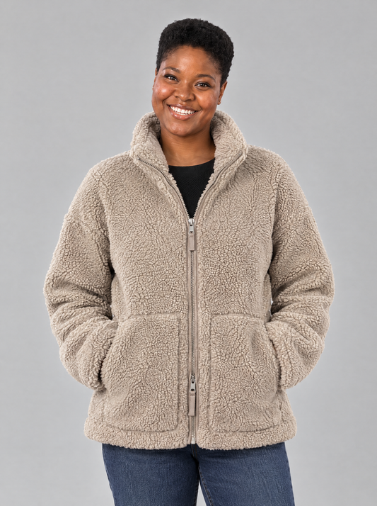 Federica | Women's Oversized Teddy Winter Jacket with Stand Collar