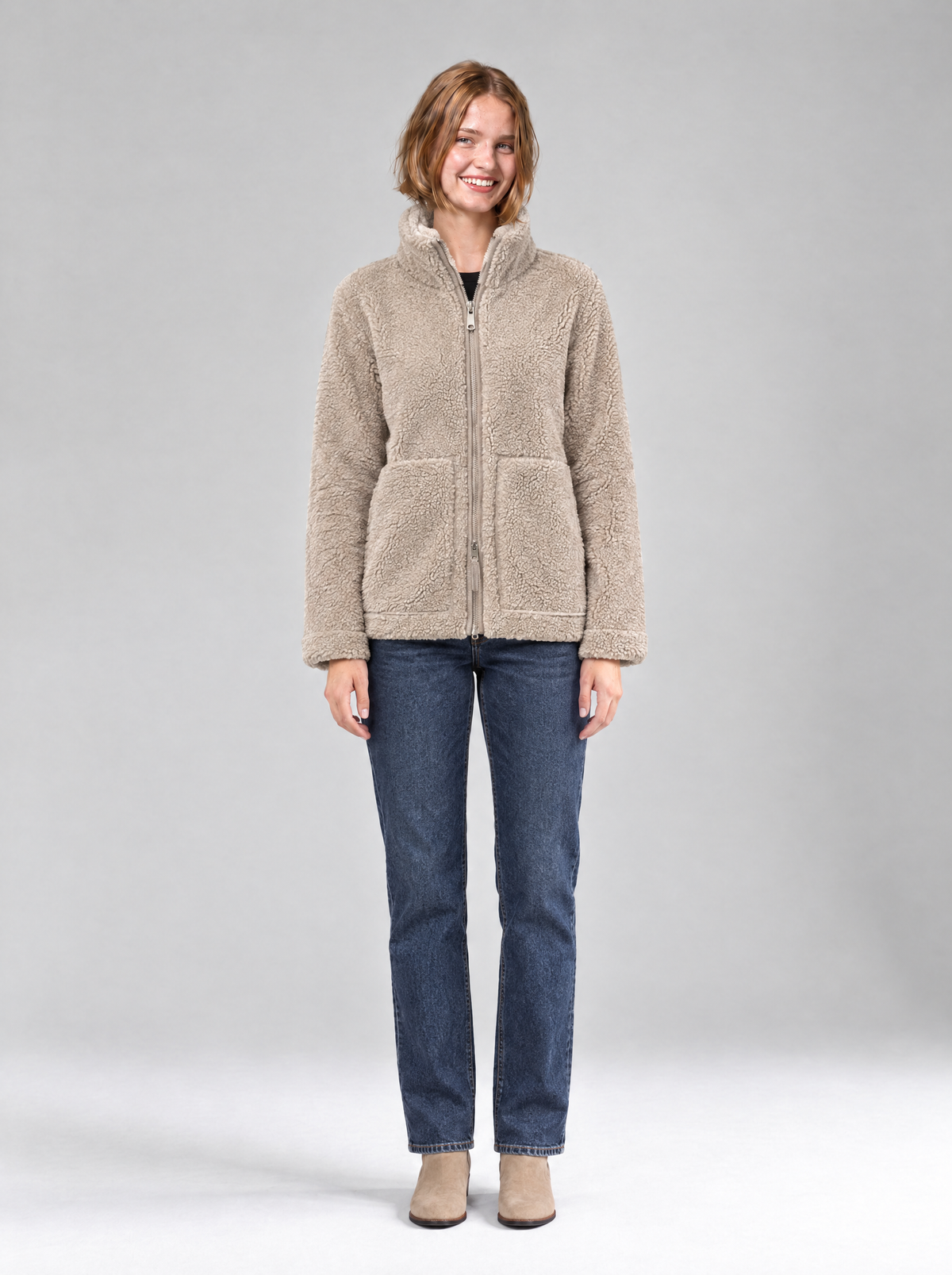 Federica | Women's Oversized Teddy Winter Jacket with Stand Collar