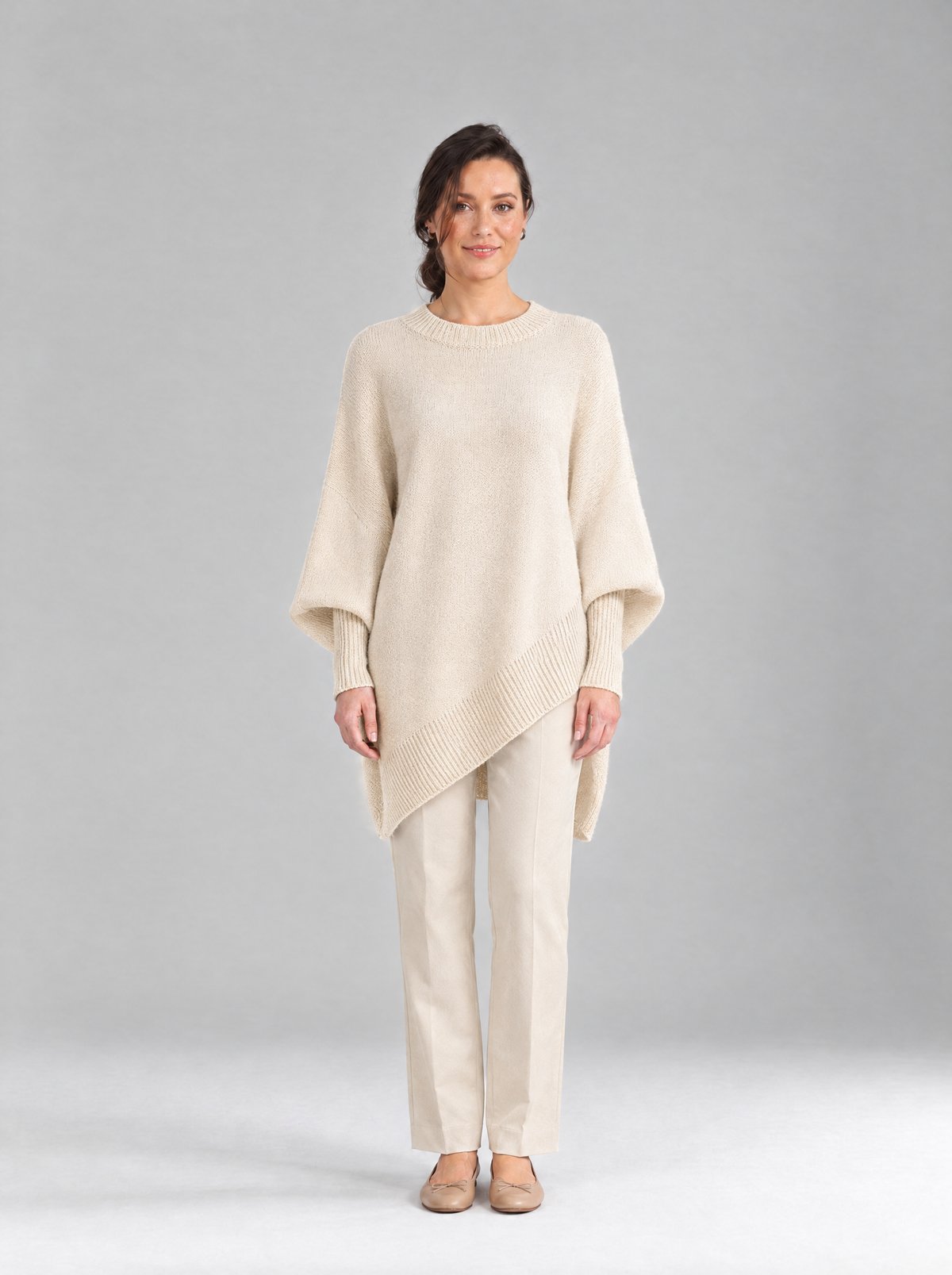Gabriella | Women's Oversized Knit Jumper with Asymmetric Hem