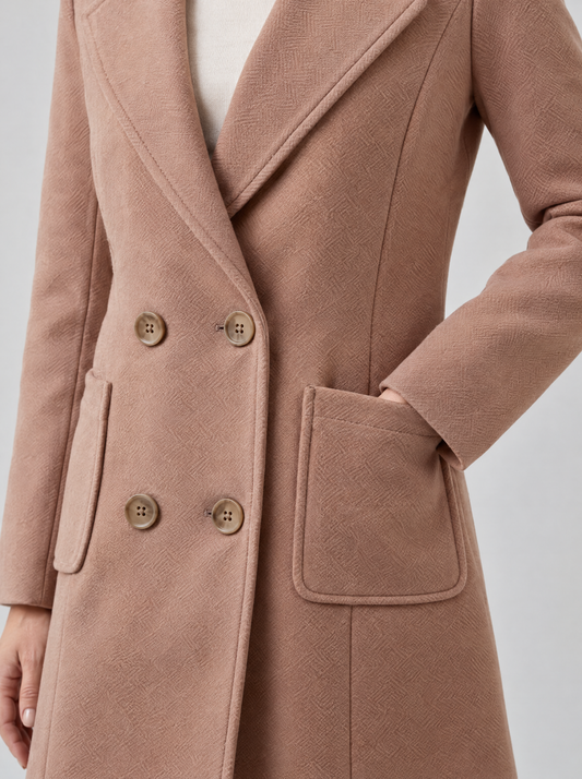 Olivia | Women's Double-Breasted Mid-Length Wool-Blend Look Coat