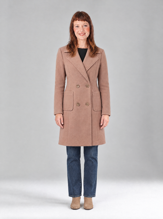 Olivia | Women's Double-Breasted Mid-Length Wool-Blend Look Coat