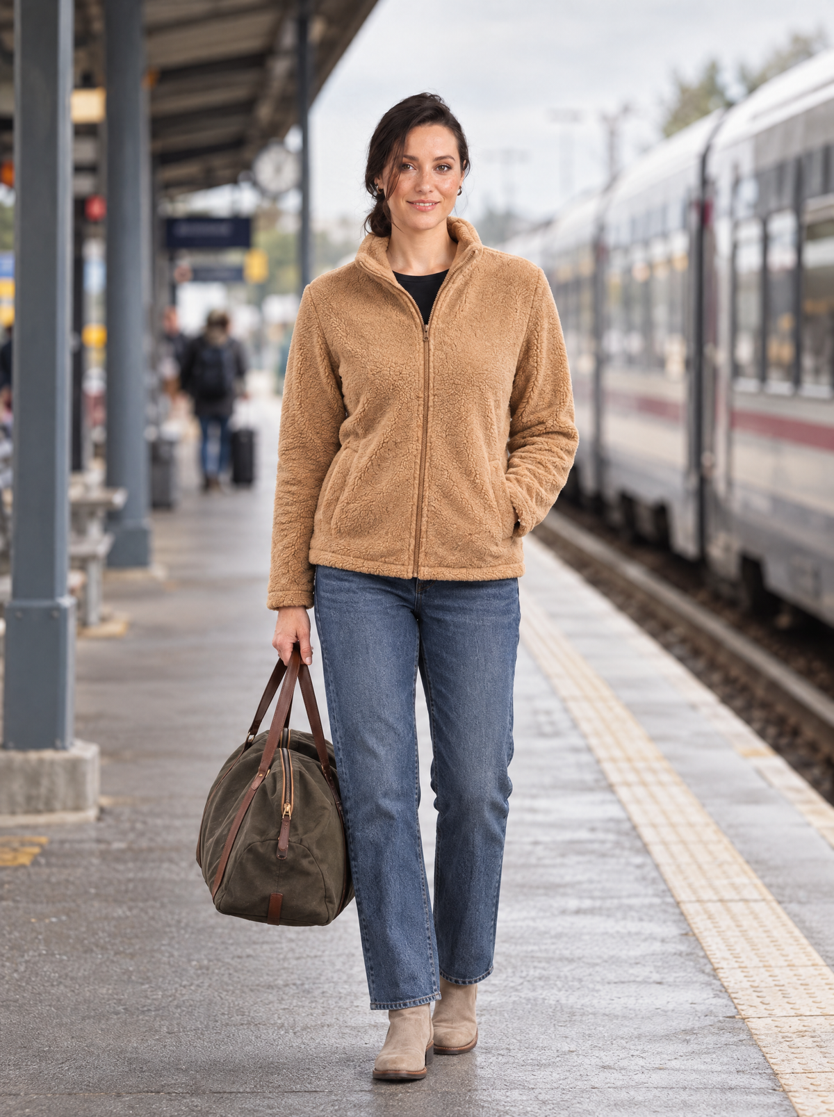 Rebecca | Women's Soft Fleece Zip Jacket with Stand Collar