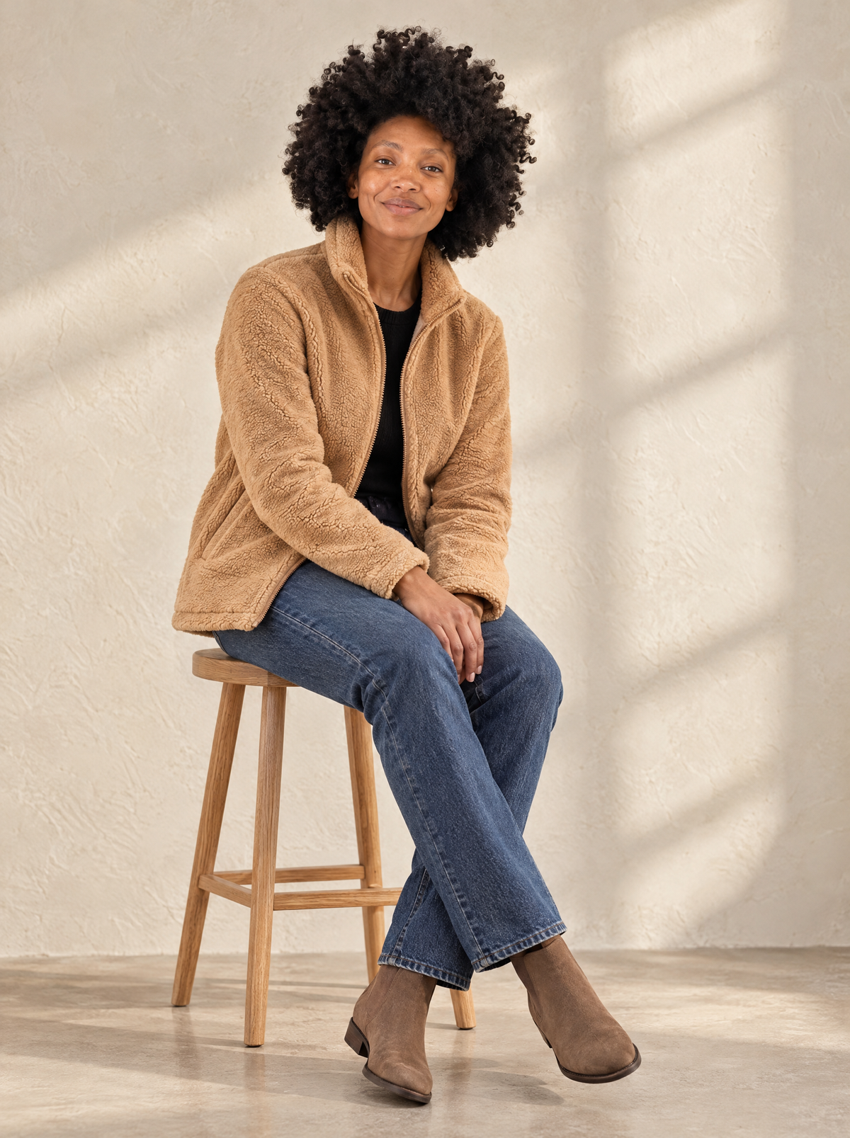 Rebecca | Women's Soft Fleece Zip Jacket with Stand Collar
