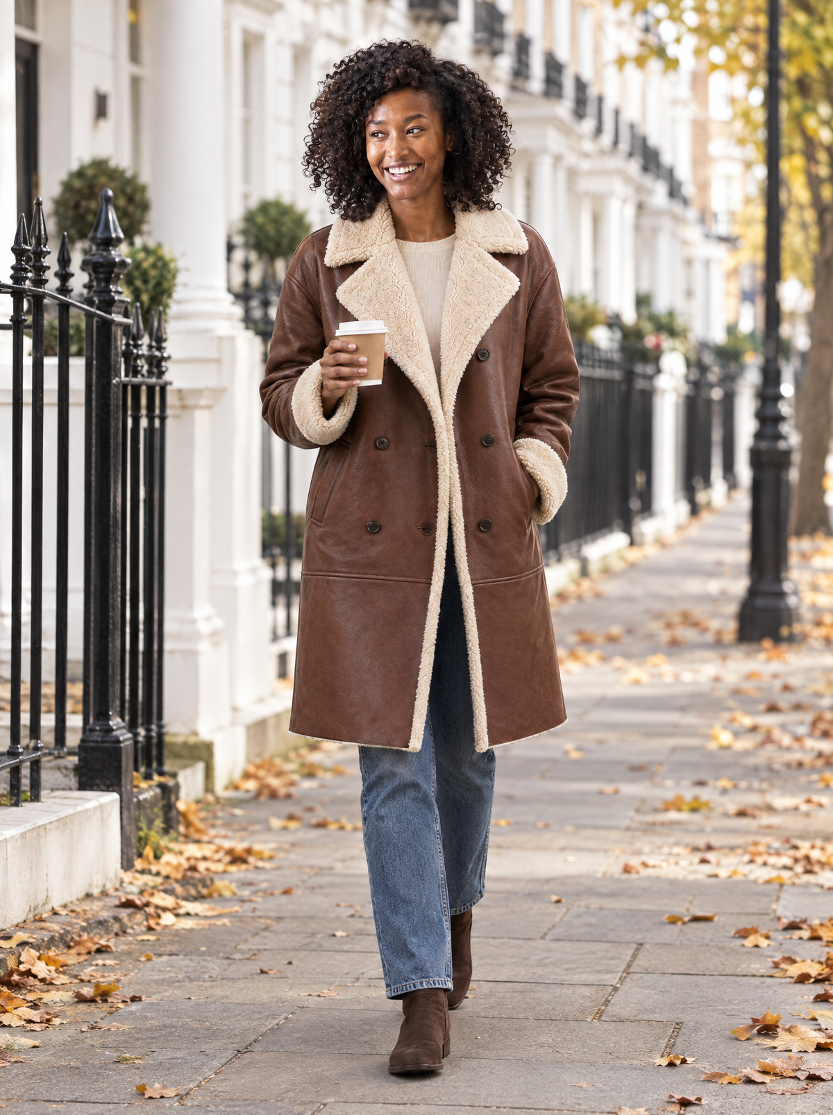Sveva | Women's Teddy-Lined Double-Breasted Trench Coat