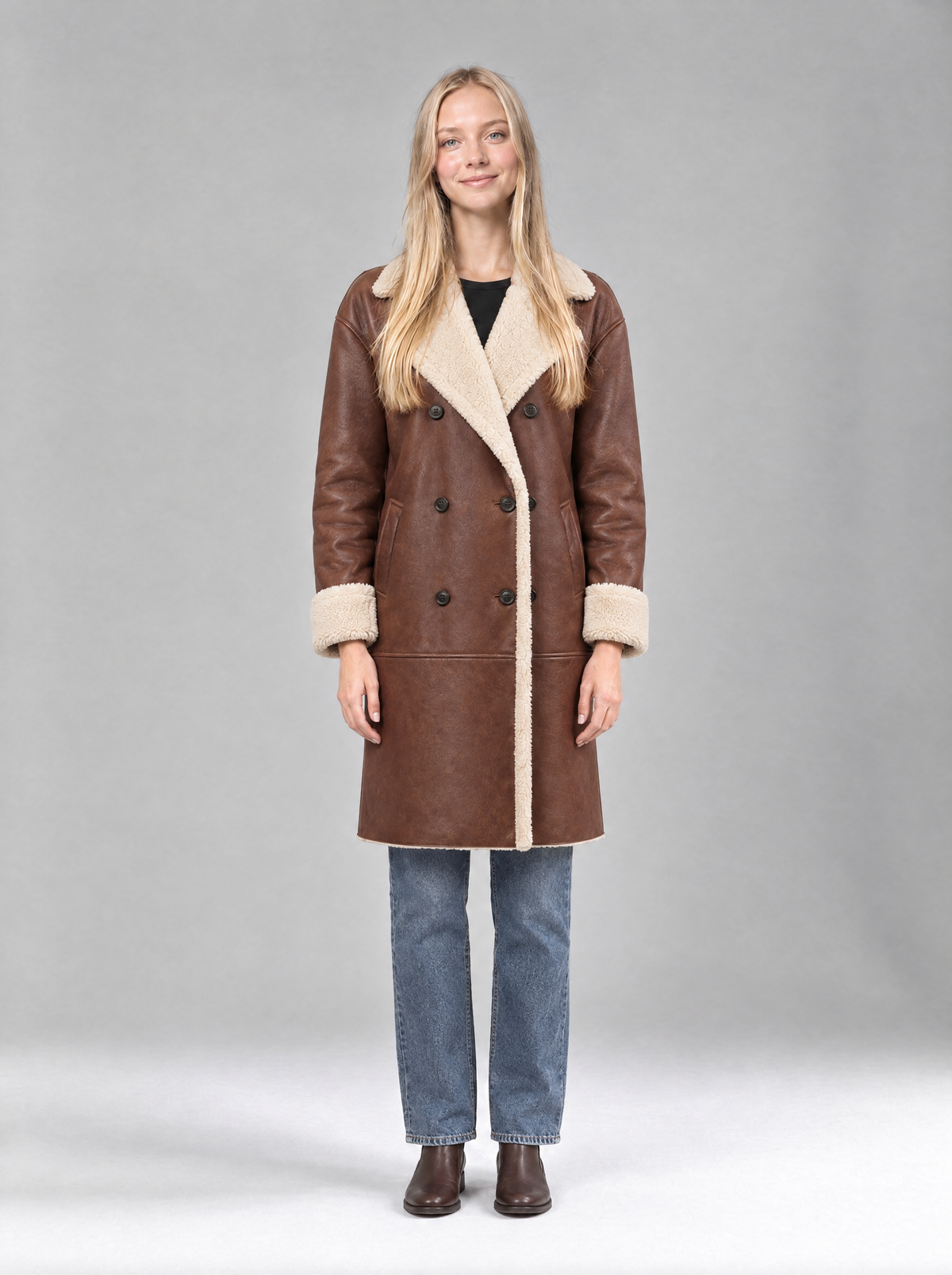 Sveva | Women's Teddy-Lined Double-Breasted Trench Coat