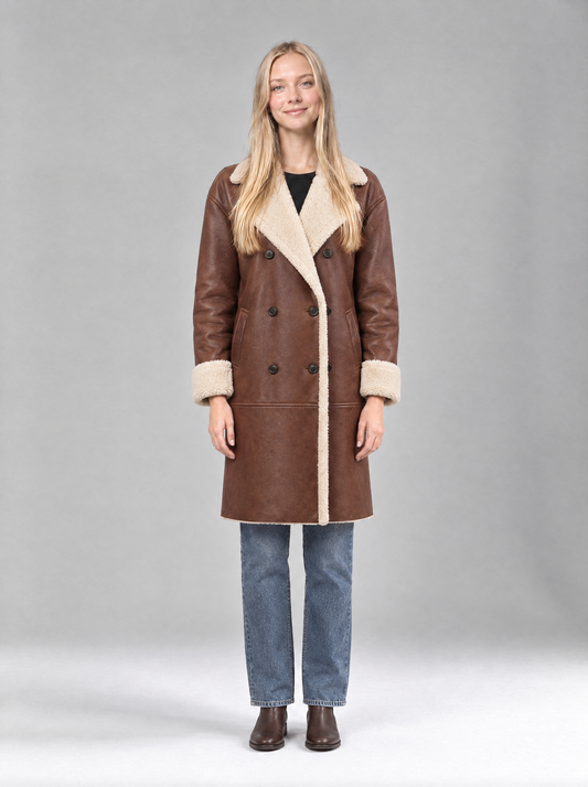 Sveva | Women's Teddy-Lined Double-Breasted Trench Coat
