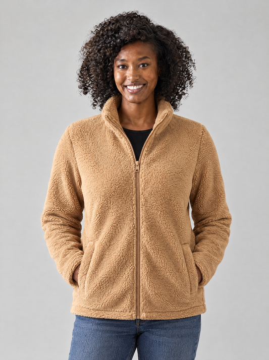 Rebecca | Women's Soft Fleece Zip Jacket with Stand Collar