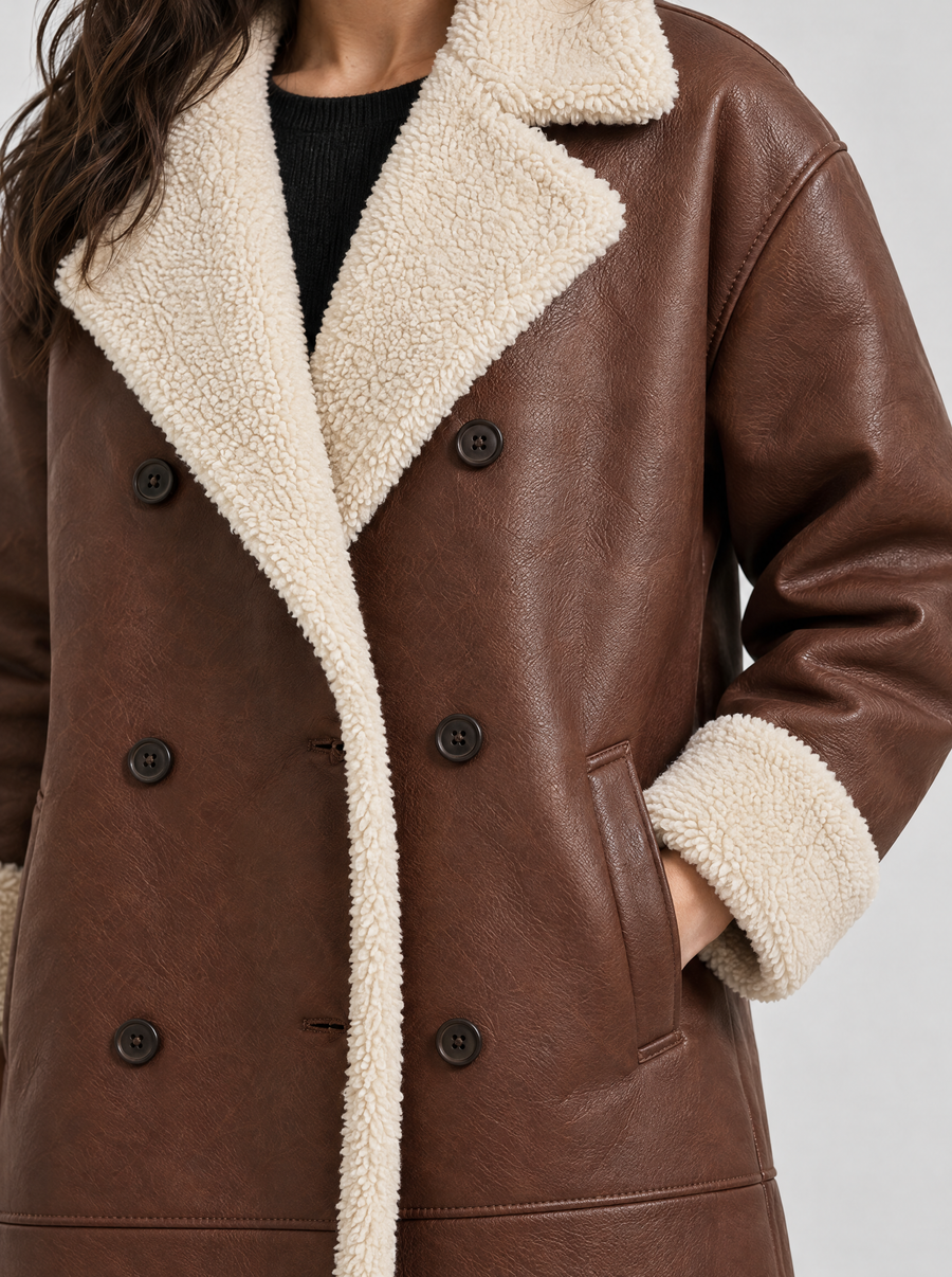 Sveva | Women's Teddy-Lined Double-Breasted Trench Coat