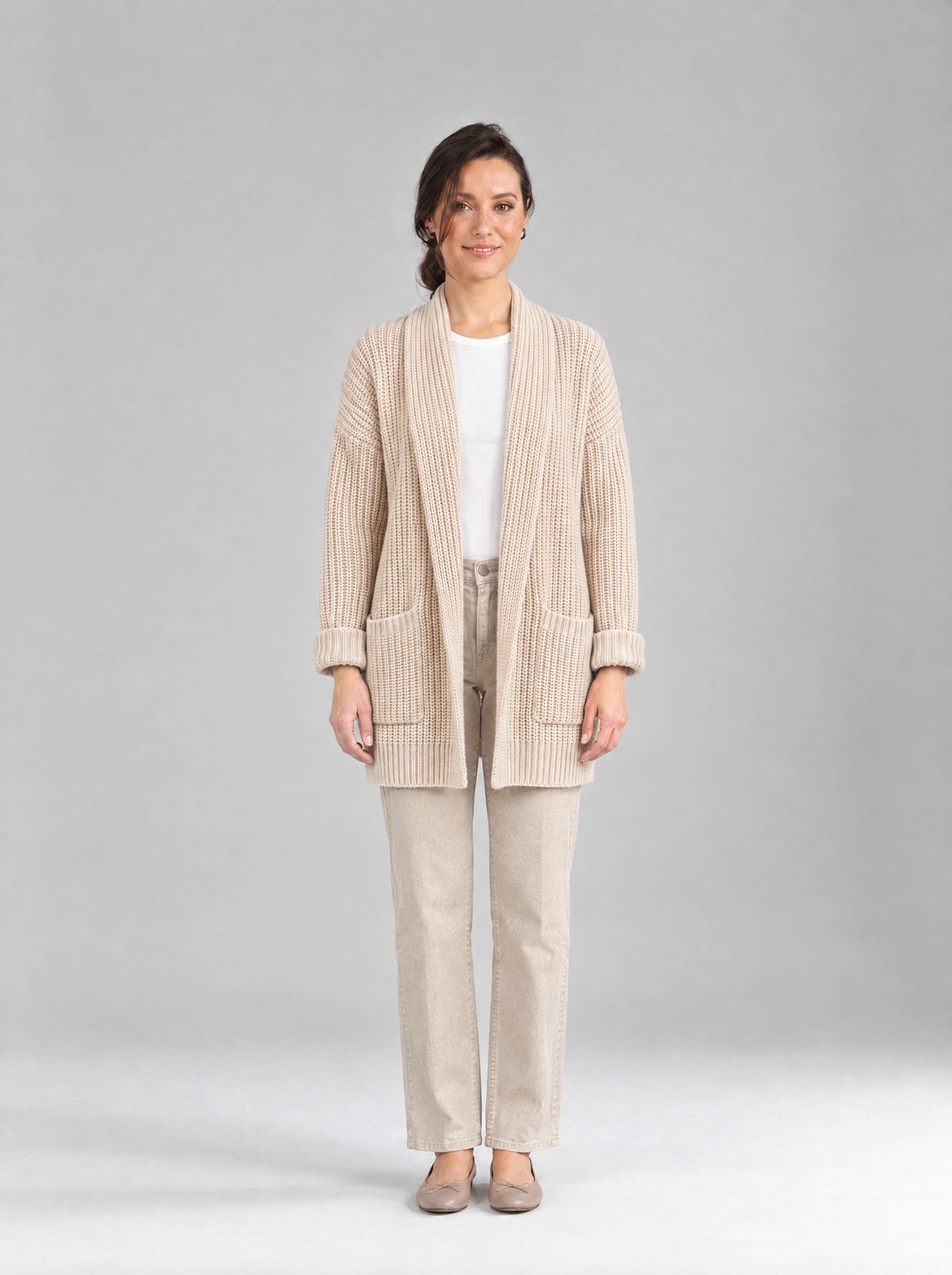 Debora | Women's Oversized Open-Front Knit Cardigan with Pockets
