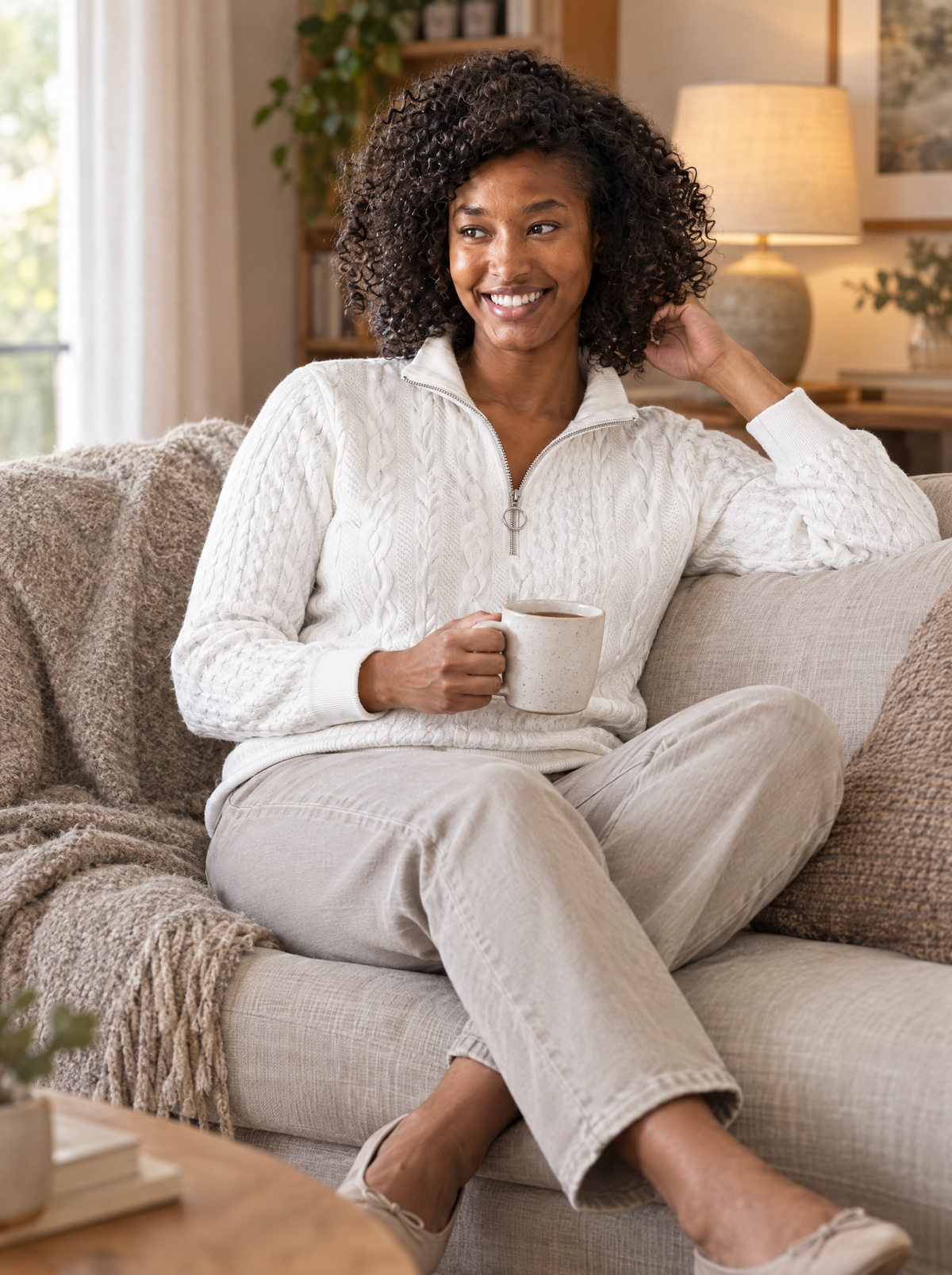 Selene | Women's Half-Zip Relaxed Jumper