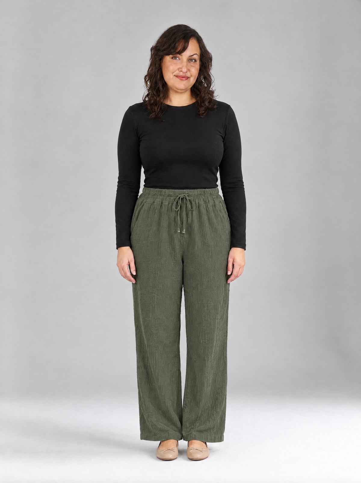 Lucia | Women's Loose Fit High-Waisted Cotton Trousers