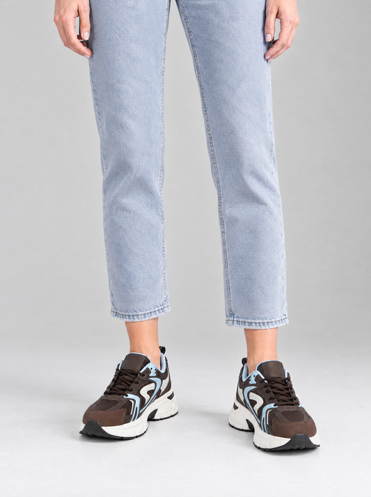 Giulia | Women's Brown Mixed-Material Trainers