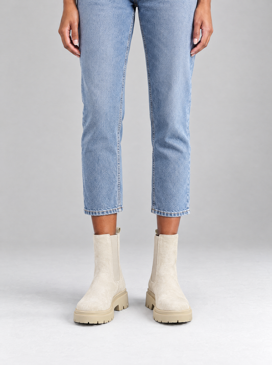 Carlotta | Women's Faux Suede Chelsea Boots in Beige