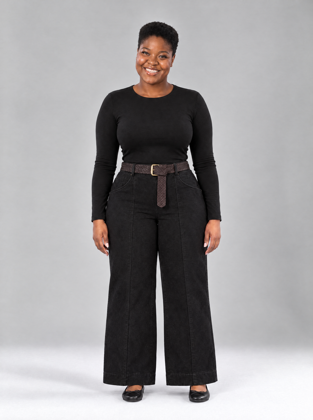 Vera | Women's Faux Suede Balloon Trousers with Belt