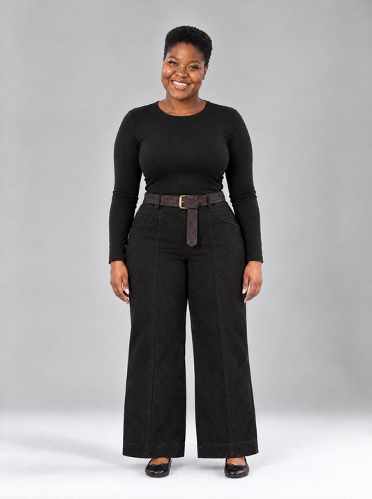 Vera | Women's Faux Suede Balloon Trousers with Belt
