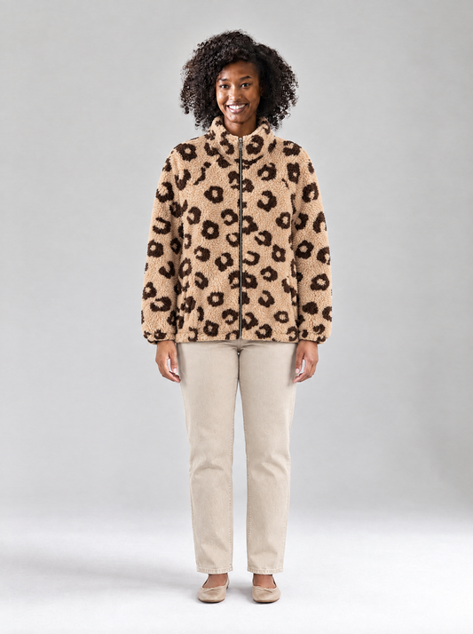 Camilla | Women's Printed Fleece Cardigan with Pockets