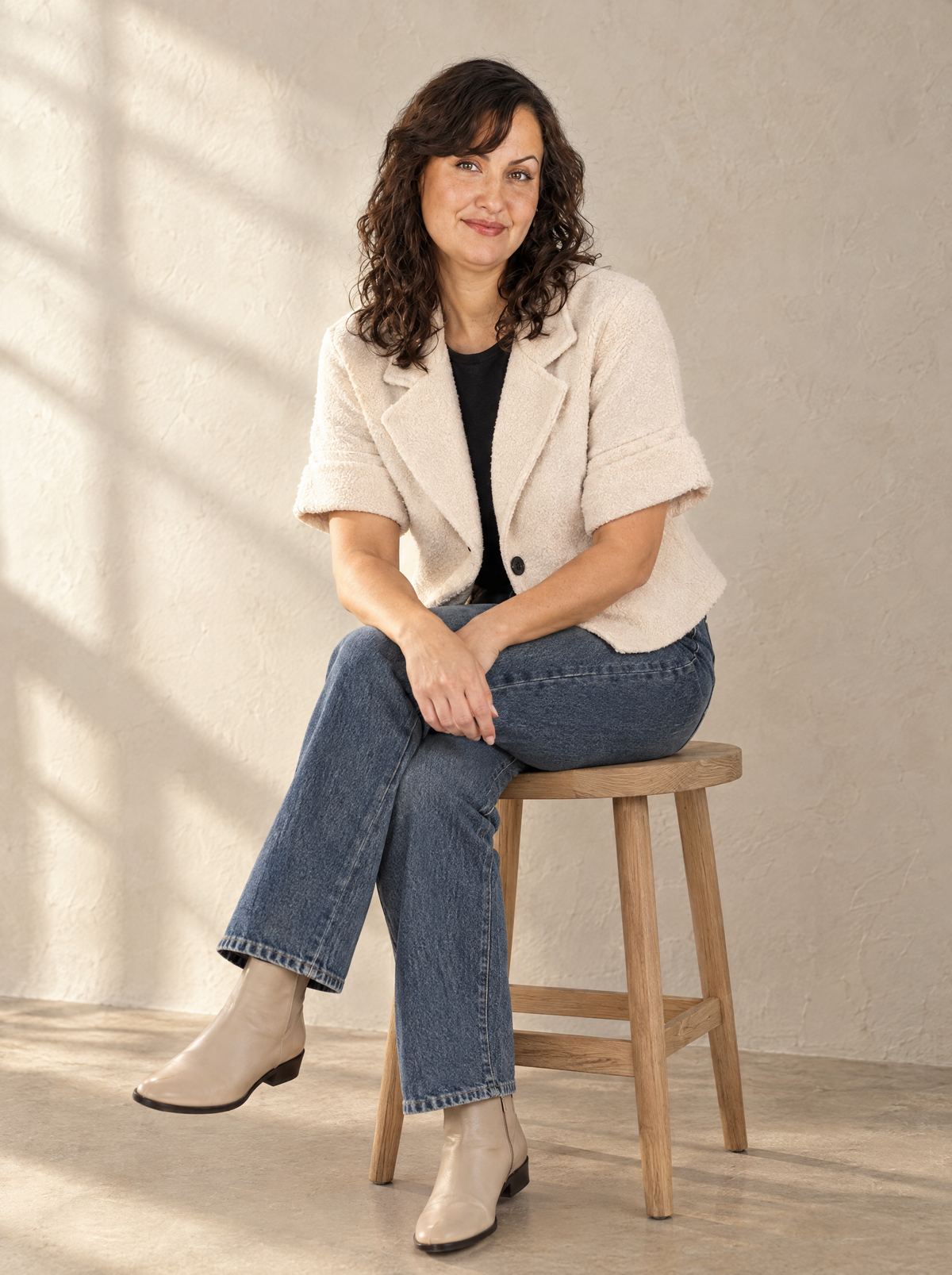 Teresa | Women's Cropped Teddy Bouclé Blazer