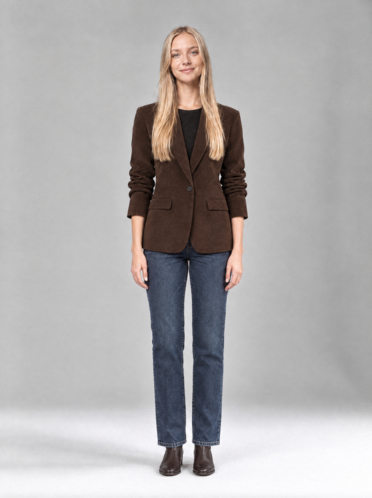 Simona | Women's Fitted Faux Suede Blazer