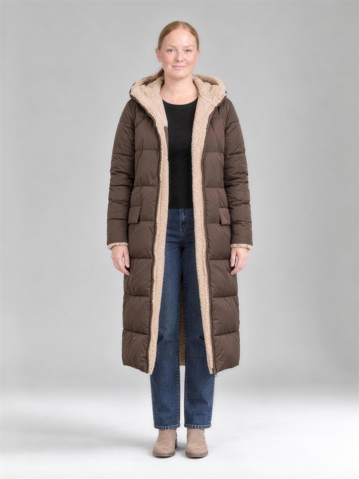 Viola | Women's Sherpa-Lined Padded Long Winter Coat