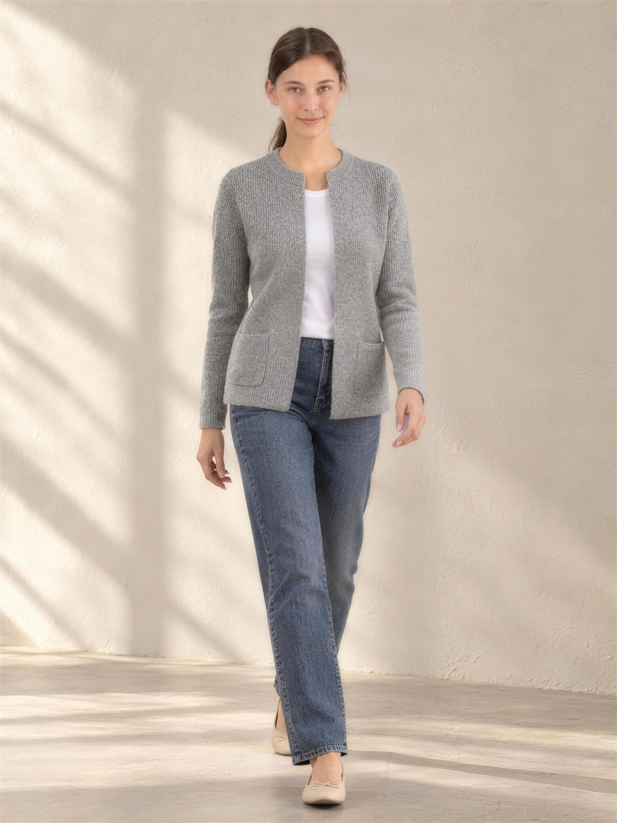 Eleonora | Women's Knitted Zip Gilet with Pockets