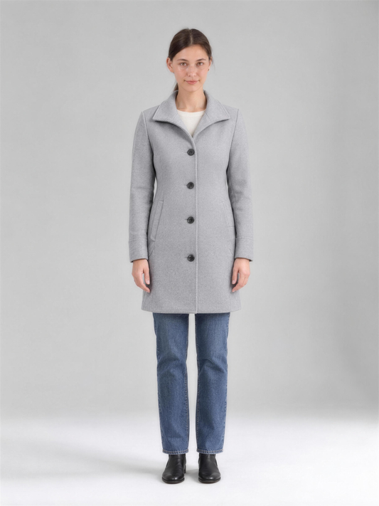 Erica | Women's Classic Straight-Cut Button Coat